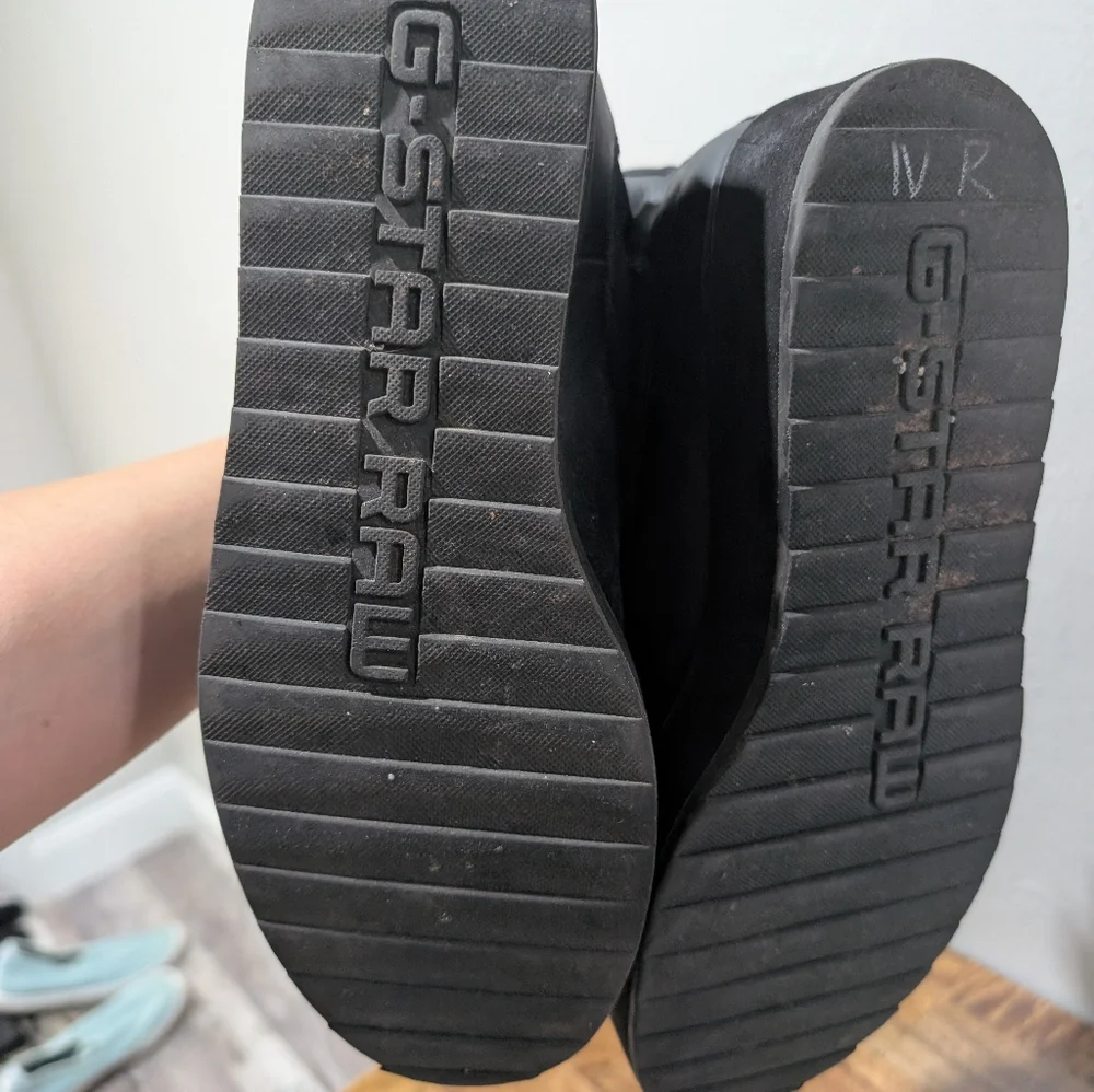 New G-Star Strett Flatform Chelsea Sneakers Women  Black Leather Boot Size‎ 9.5